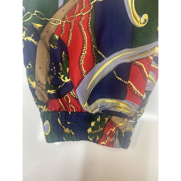 Vtg FUDA International Jacket L Silk Bomber Shoulder Pads Equestrian 90s - Picture 6 of 10